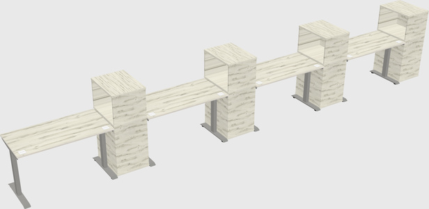Height-adjustable desk - grade 3 w/cabinet