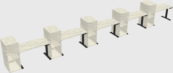 Height-adjustable Desk - Grade 3 W/cabinet