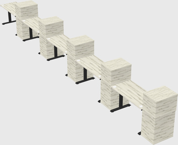 Height-adjustable desk - grade 3 w/cabinet