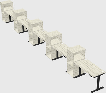 Height-adjustable desk - grade 3 w/cabinet