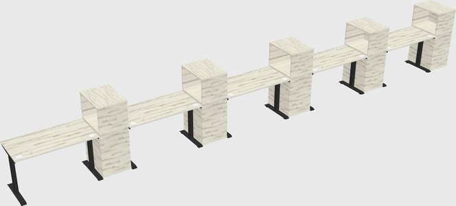 Height-adjustable desk - grade 3 w/cabinet