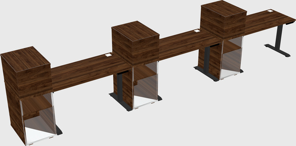 Height-adjustable desk - grade 3 w/cabinet