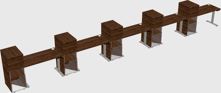 Height-adjustable desk - grade 3 w/cabinet