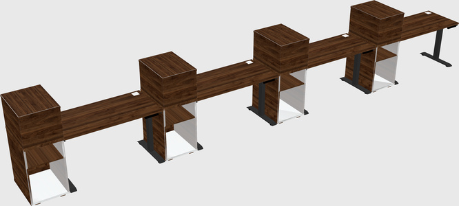 Height-adjustable desk - grade 3 w/cabinet