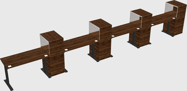 Height-adjustable desk - grade 3 w/cabinet