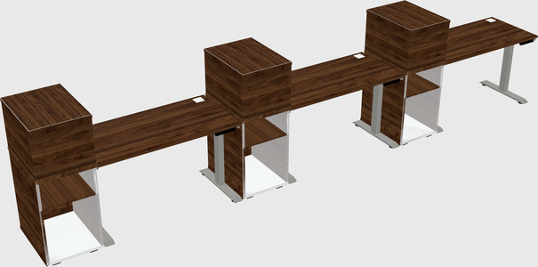 Height-adjustable desk - grade 3 w/cabinet