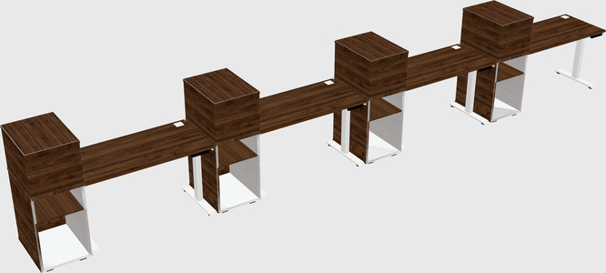 Height-adjustable desk - grade 3 w/cabinet