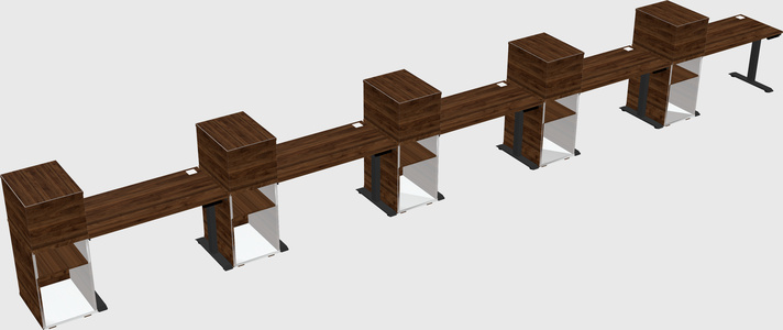 Height-adjustable desk - grade 3 w/cabinet
