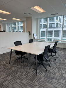 Shared l-shaped office desk system