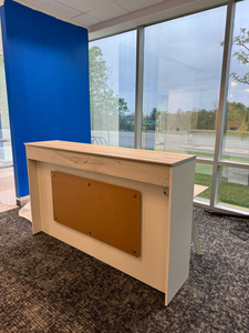 L-shaped reception desk