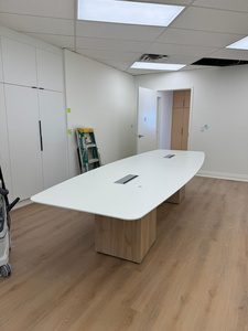Boat-shaped meeting table