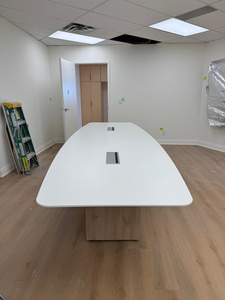 Boat-shaped meeting table