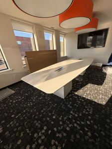 Boat-shaped meeting table