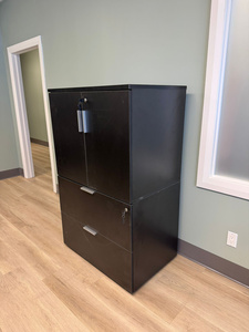 Parallel desk + file cabinet