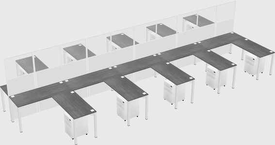 Shared l-shape cubicle