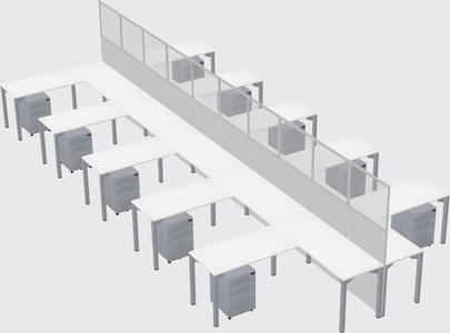 Shared l-shape cubicle