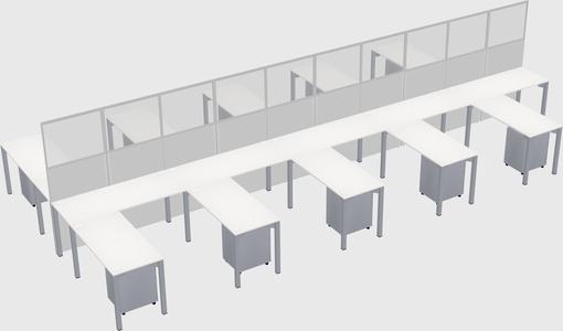 Shared l-shape cubicle
