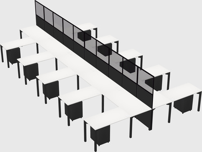 Shared l-shape cubicle