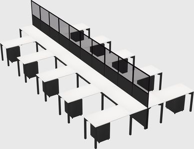 Shared l-shape cubicle