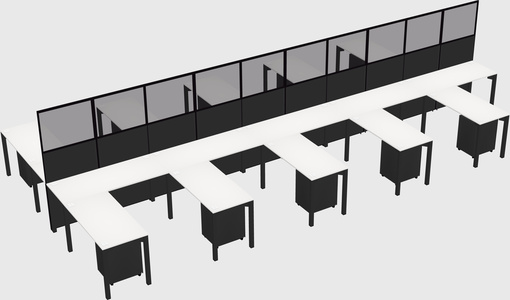 Shared l-shape cubicle