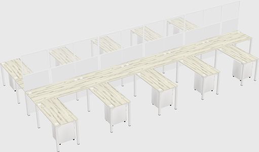 Shared l-shape cubicle