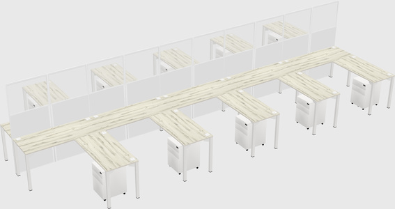 Shared l-shape cubicle