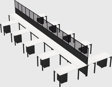 Shared l-shape cubicle