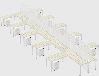 Shared l-shape cubicle