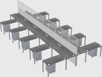 Shared l-shape cubicle