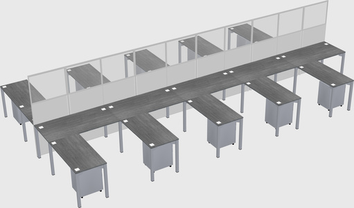 Shared l-shape cubicle
