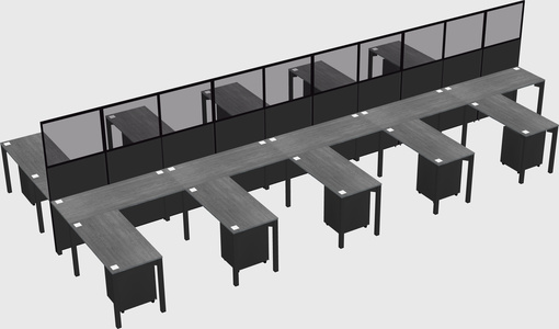 Shared l-shape cubicle