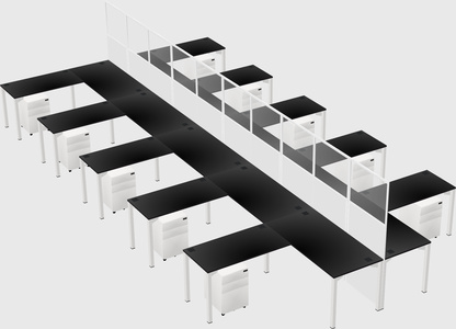 Shared l-shape cubicle