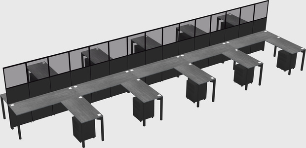 Shared l-shape cubicle