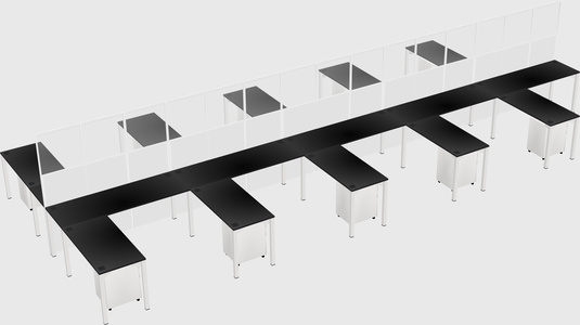Shared l-shape cubicle