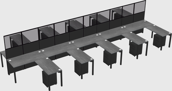Shared l-shape cubicle