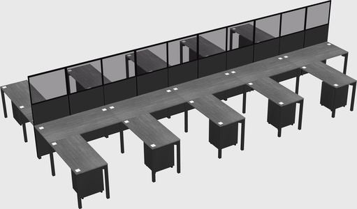 Shared l-shape cubicle