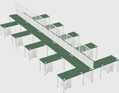 Shared l-shape cubicle