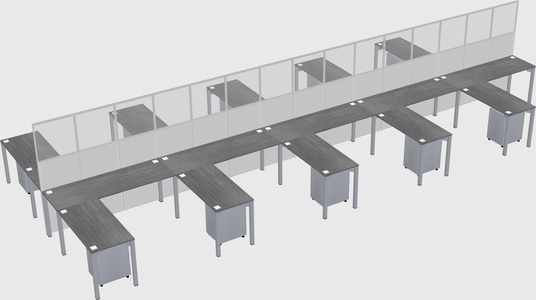 Shared l-shape cubicle