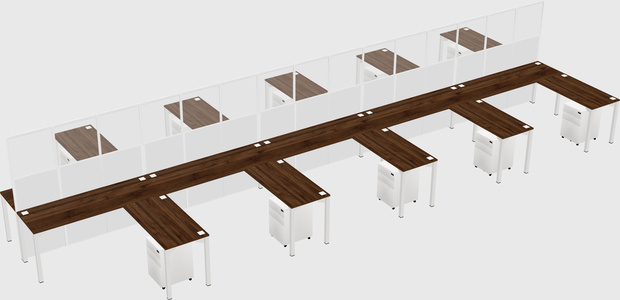 Shared l-shape cubicle