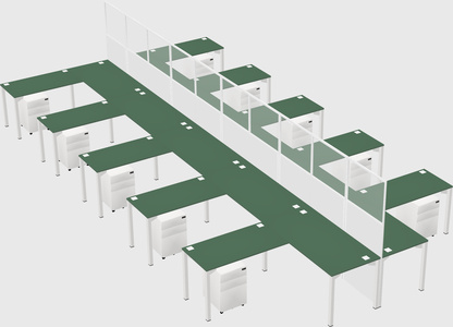 Shared l-shape cubicle