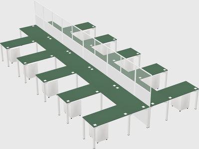 Shared l-shape cubicle