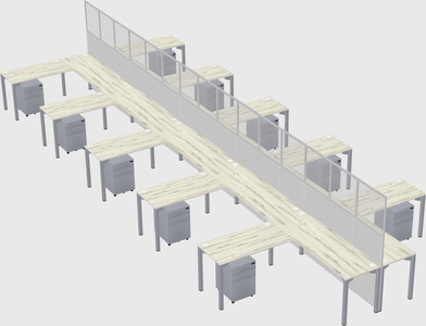 Shared l-shape cubicle