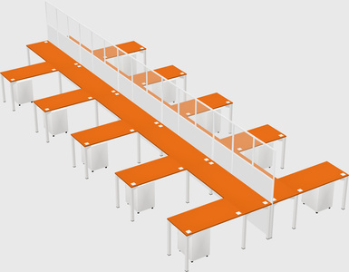 Shared l-shape cubicle