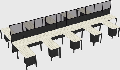 Shared l-shape cubicle