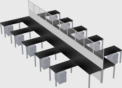 Shared l-shape cubicle