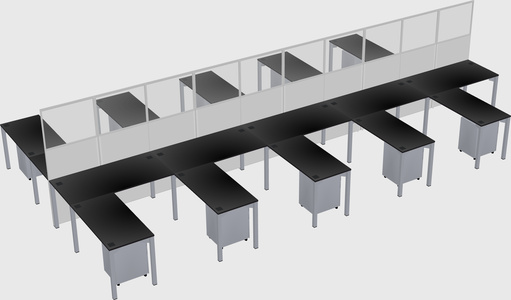 Shared l-shape cubicle