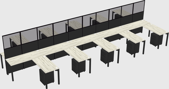 Shared l-shape cubicle