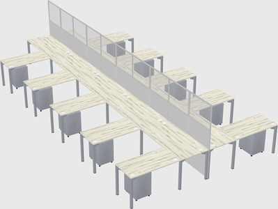 Shared l-shape cubicle
