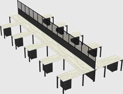 Shared l-shape cubicle