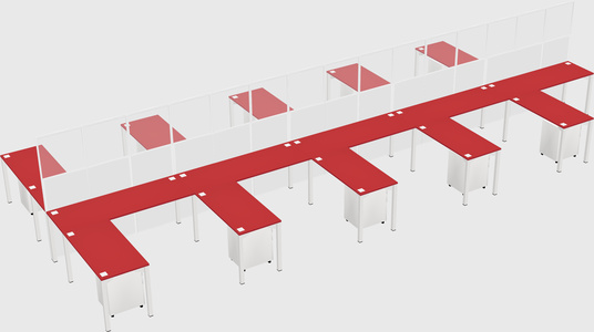 Shared l-shape cubicle